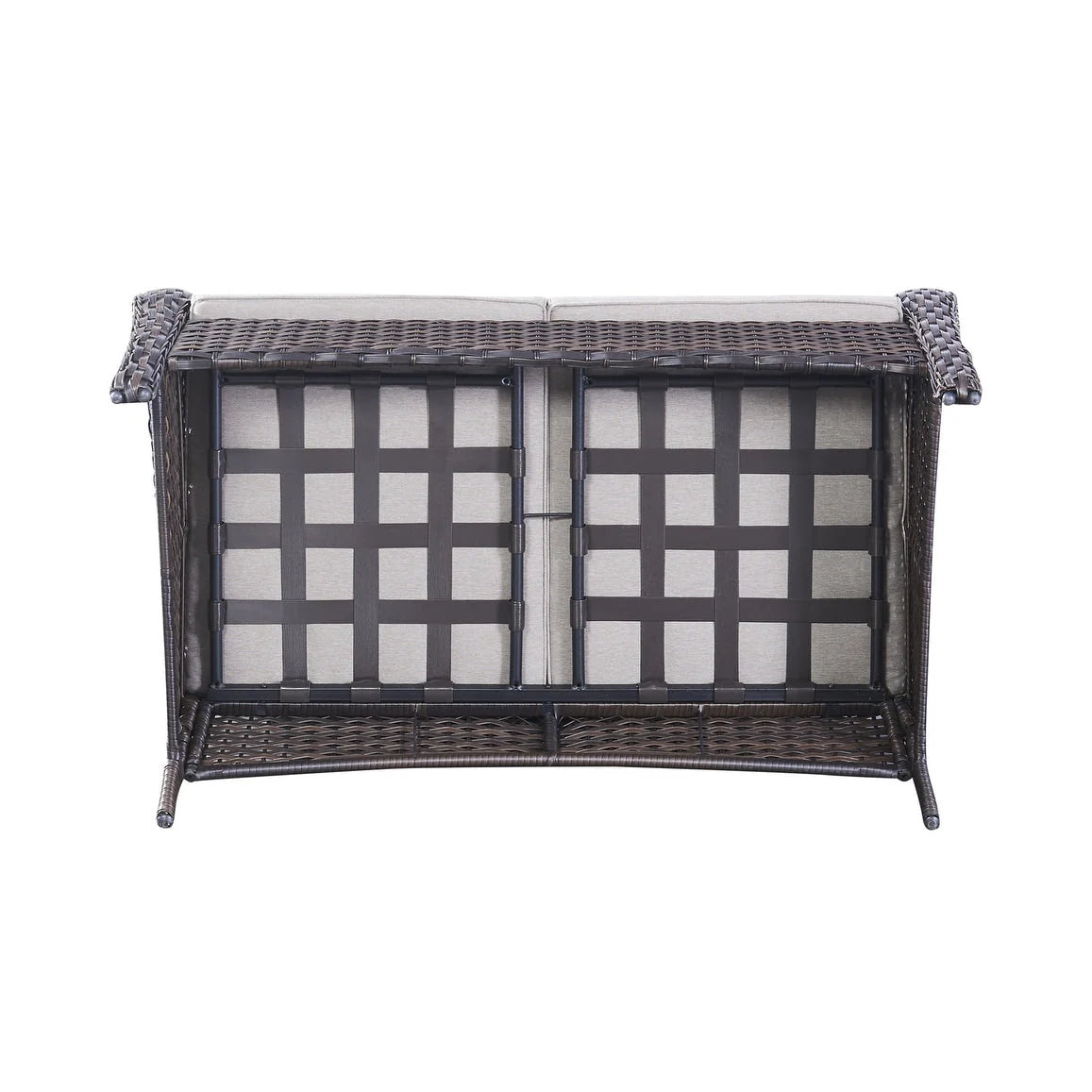 Gymojoy Canapé d'extérieur deux places en rotin Wicker Sofa Set