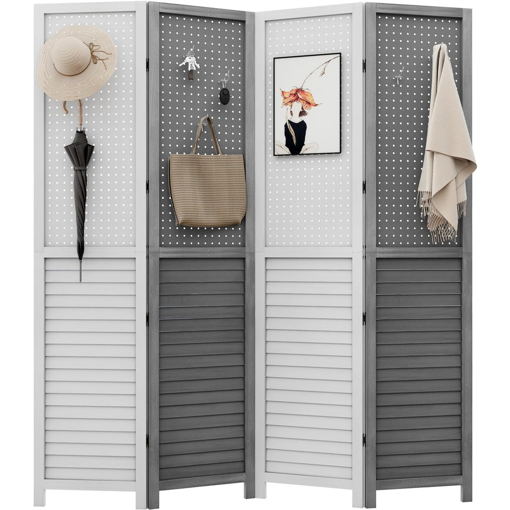 Séparateur de pièce Moasis 67 Blanc en bois à 4 panneaux