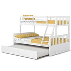 Lit superposé Gymax double sur un lit complet avec lit gigogne double convertible