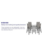 Lot de 4 tabourets de bar d'extérieur en matériau Flex Comfort – Tabouret de terrasse