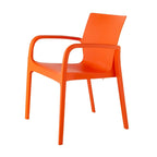 Chaise de salle à manger empilable avec accoudoirs Alissa, en résine, tout temps, lot de 2