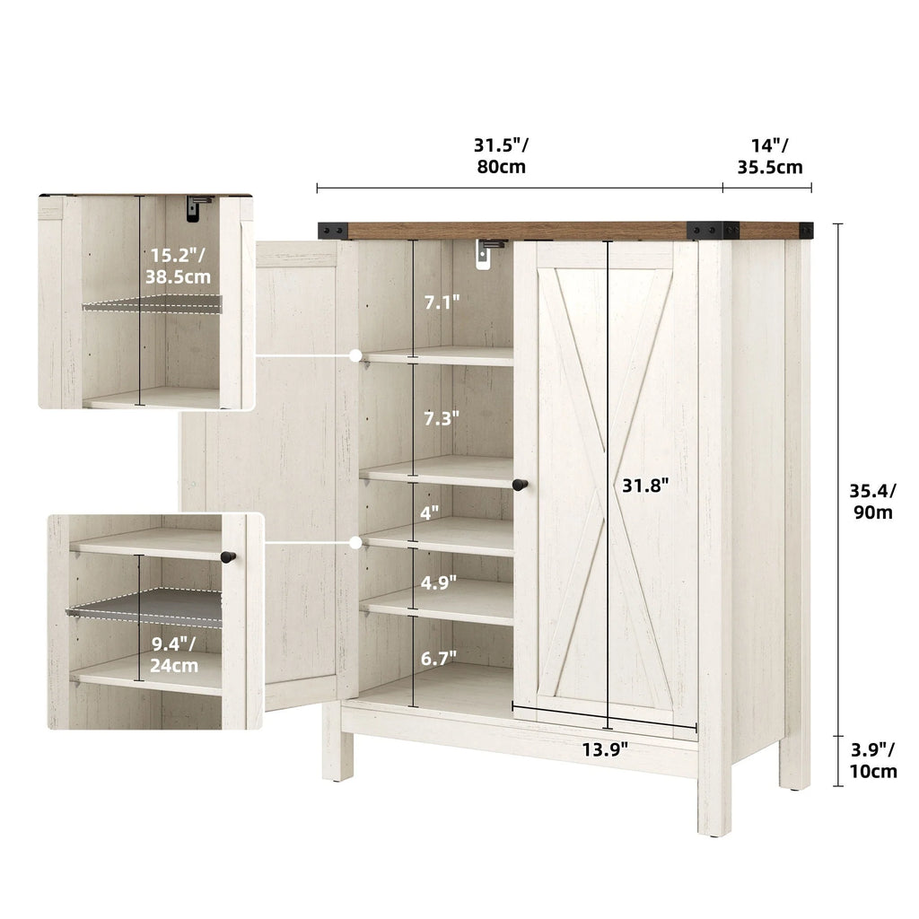 Moasis Meuble de rangement pour chaussures à 5 niveaux et 20 paires avec portes doubles pour entrée