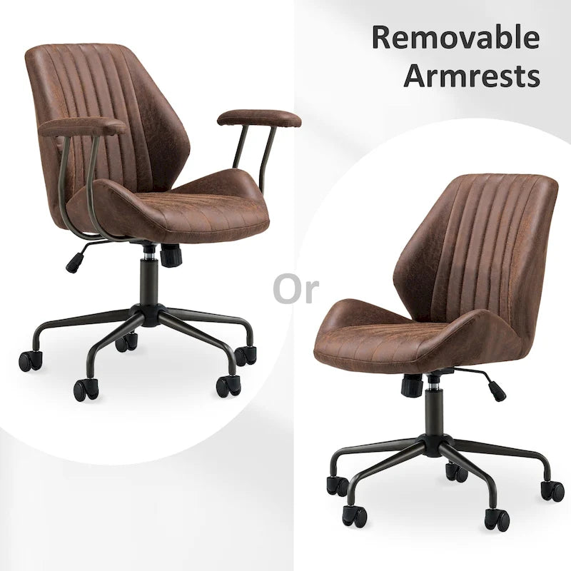Chaise de Bureau Ergonomique en Tissu Suédé OVIOS avec Support Lombaire