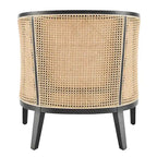 Fauteuil d'appoint en lin Tillman avec rotin