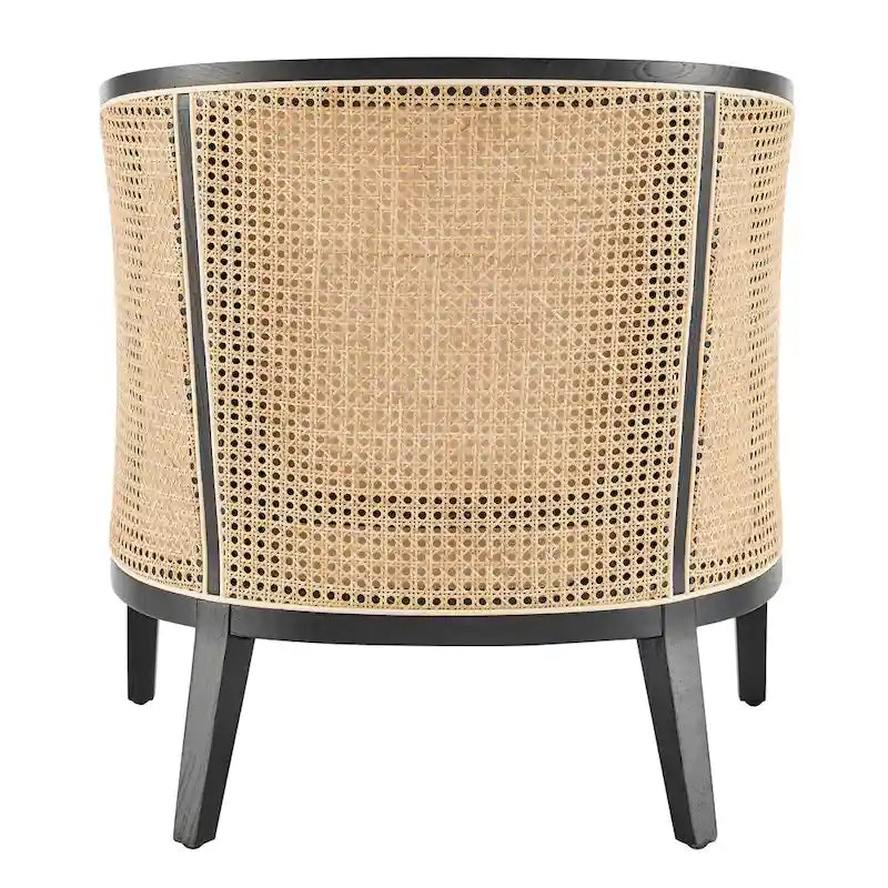 Fauteuil d'appoint en lin Tillman avec rotin