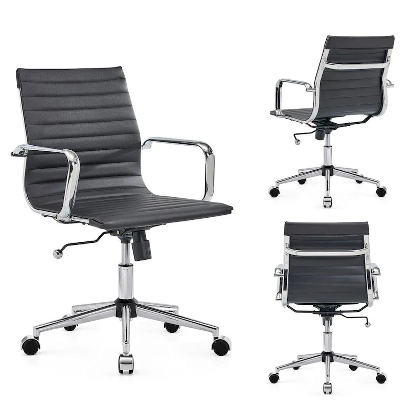 LUXMOD Chaise de Bureau à Domicile Côtelée Fauteuil de Bureau
