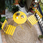 Ensemble bistro pliant 3 pièces en métal, ensemble de conversation intérieur/extérieur résistant aux intempéries pour patio, cour, jardin