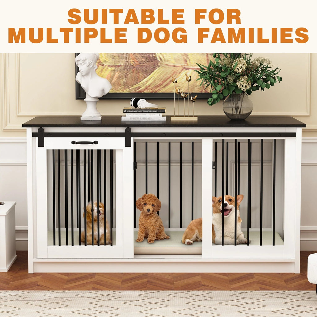 Résidence pour animaux de compagnie avec renfort en tubes de fer Cage pour chien élégante et robuste