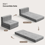 Chaise convertible 3-en-1, chaise pliable, lit-méridienne dépliable
