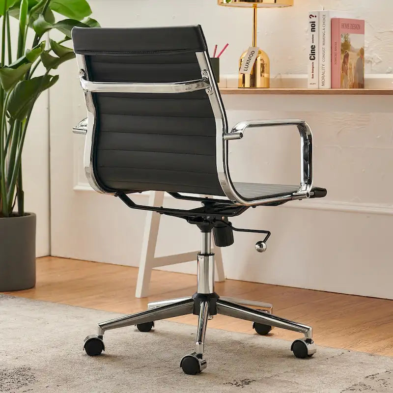 LUXMOD Chaise de Bureau à Domicile Côtelée Fauteuil de Bureau
