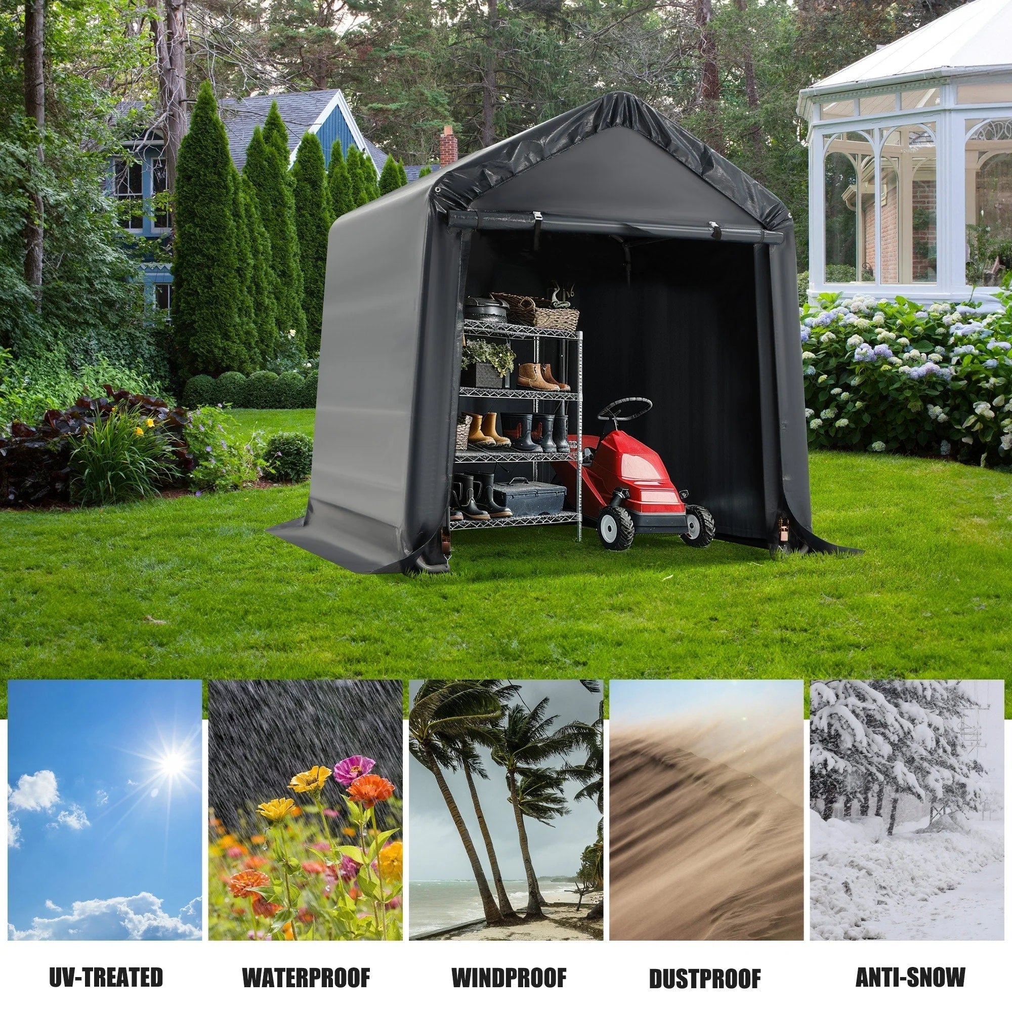 Abri de jardin et carport : abri portable pour vélos, motos et rangement de jardin