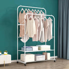 Étagère en Métal avec Roues pour Vêtements