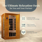 Sauna infrarouge lointain à faible champ électromagnétique Dynamic Saunas Andora 2 personnes, bois de pruche du Canada