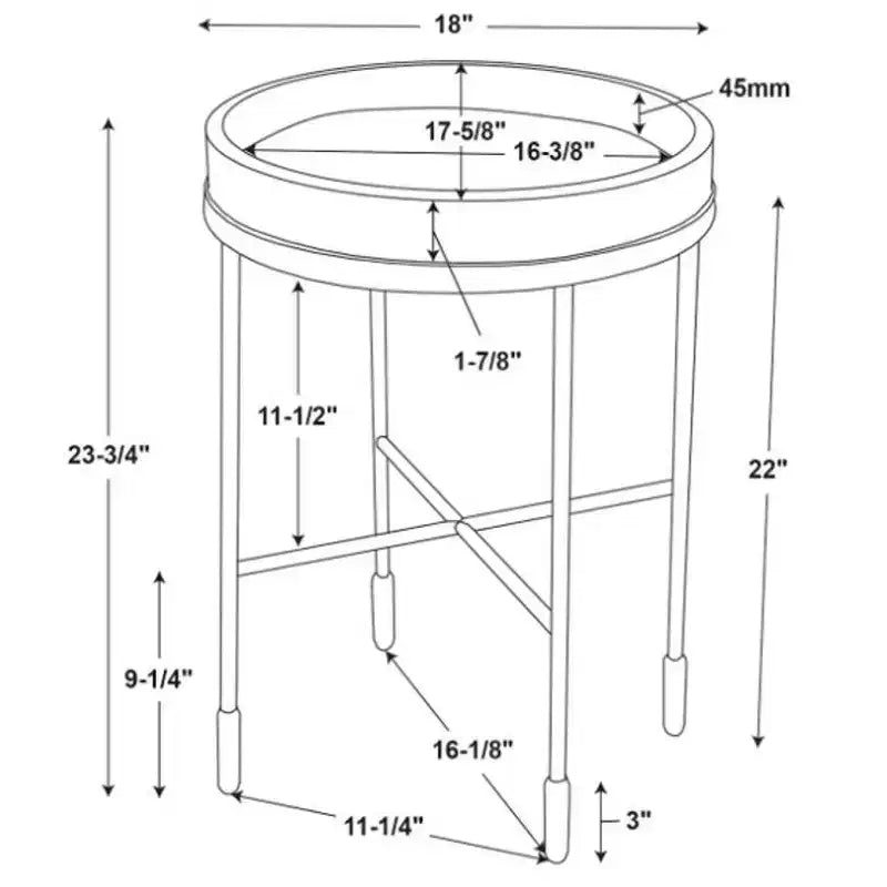 Table d'appoint d'appoint en bois et métal – Noir – Hearth & Hand™ avec Magnolia