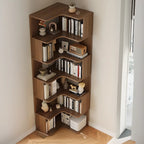 Étagère d'angle en bois manufacturé avec 6 tablettes
