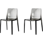 Chaise de salle à manger en acrylique ambré sans accoudoirs et à dossier bas