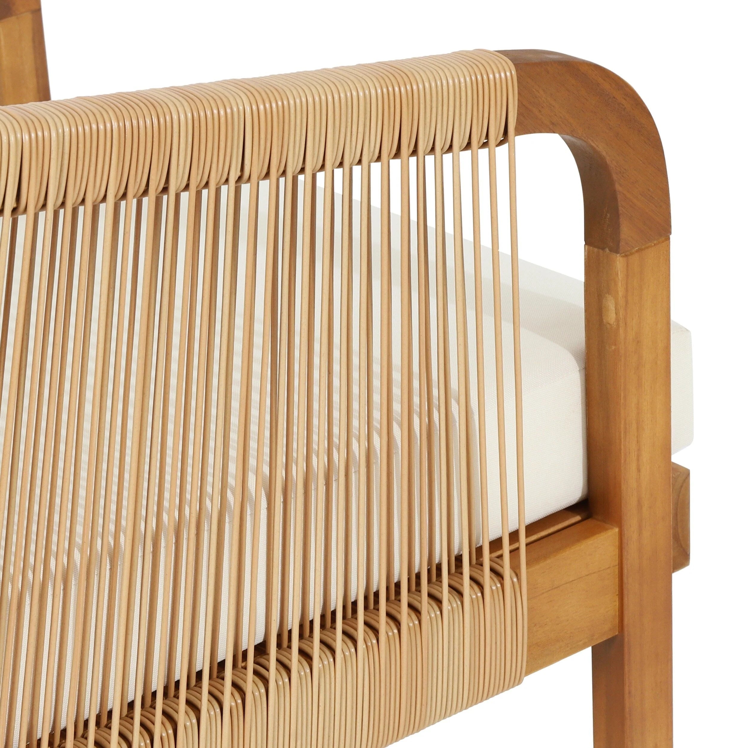Ensemble de deux fauteuils de club d'extérieur Jabe en bois d'acacia et osier par Christopher Knight Home