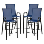 Lot de 4 tabourets de bar d'extérieur en matériau Flex Comfort – Tabouret de terrasse