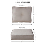 Ensemble de 2 coussins d'extérieur Sunbrella haut de gamme à assise profonde