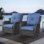 Chaises longues à bascule d'extérieur Gymojoy en osier avec base pivotante (lot de 2)