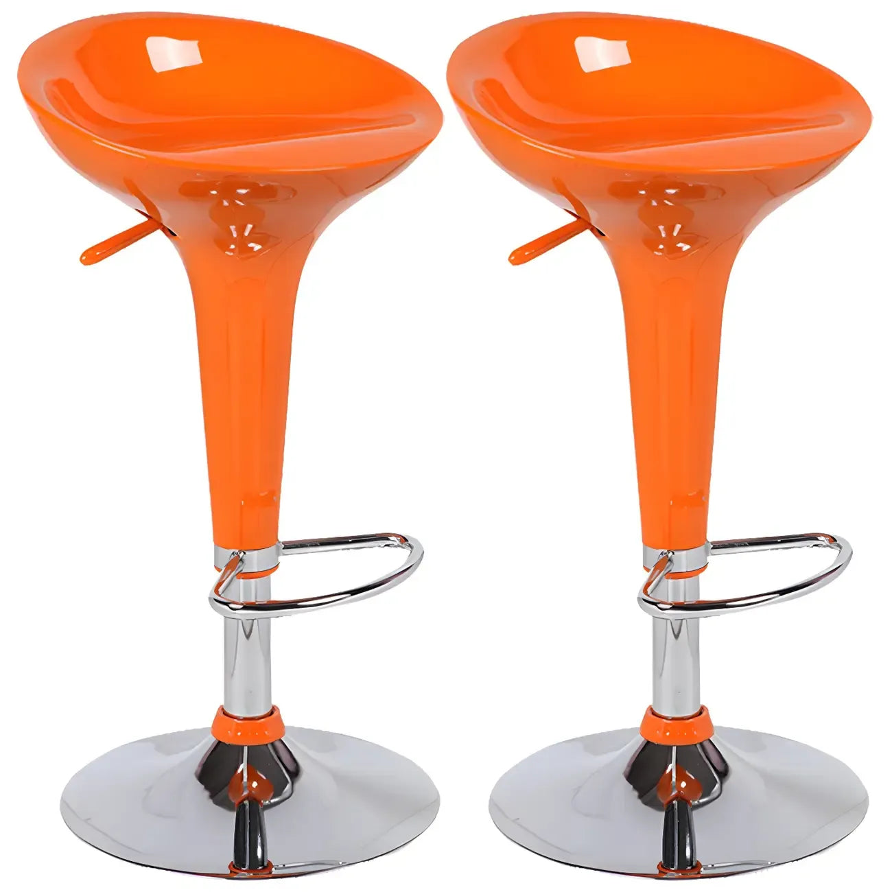 Tabouret de bar pivotant en plastique chromé, réglable en hauteur