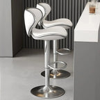 Tabouret de bar pivotant réglable en cuir rembourré