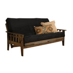Ensemble de futon Somette Tucson pleine grandeur en noyer rustique avec matelas