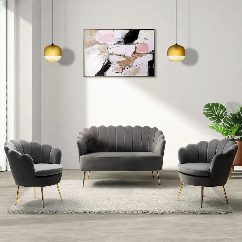 Ensemble de salon 3 pièces Xabier 132 cm par HULALA HOME