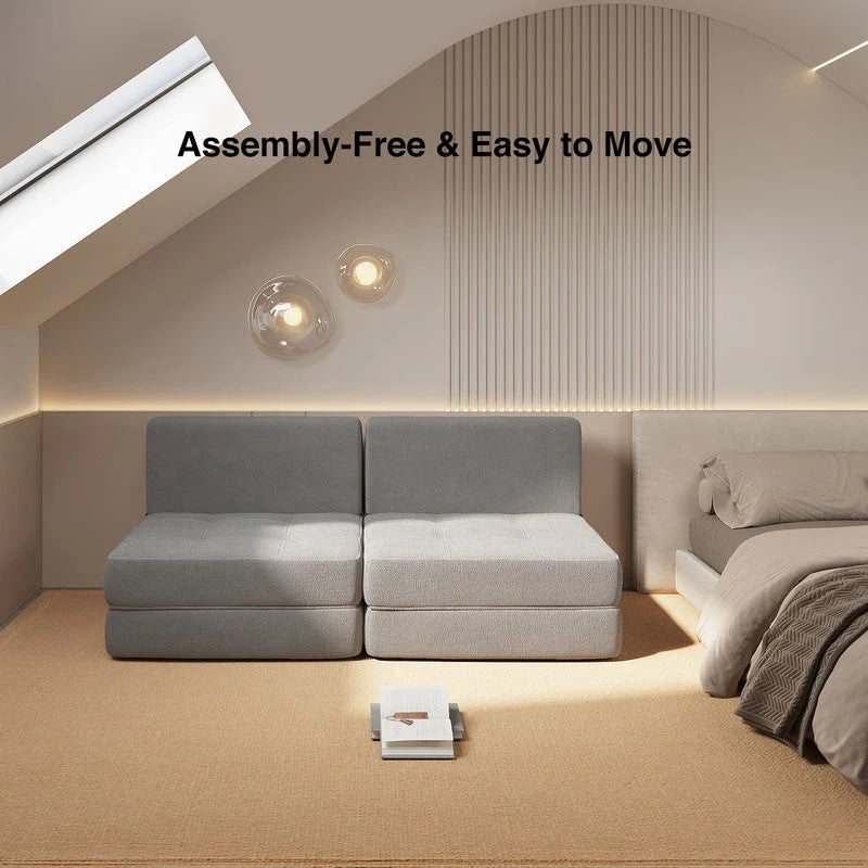 Chaise convertible 3-en-1, chaise pliable, lit-méridienne dépliable