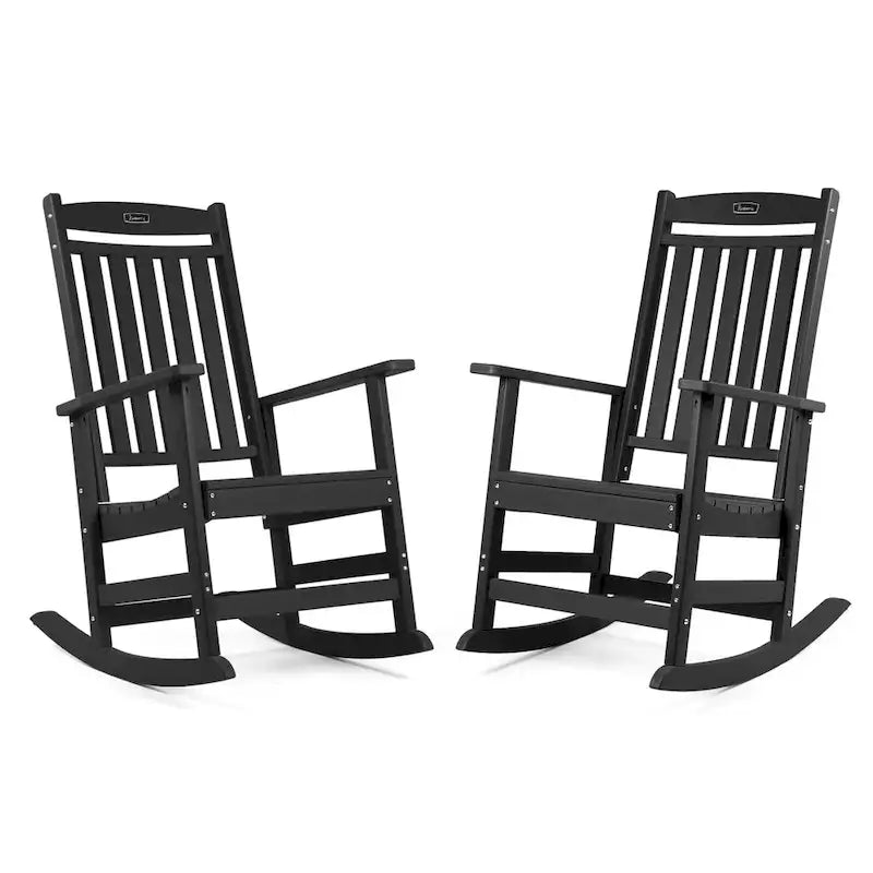 Vrakae Lot de 2 chaises à bascule d'extérieur à dossier haut, toutes saisons