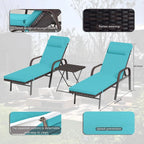 Kullavik – Ensemble de 3 chaises longues d'extérieur