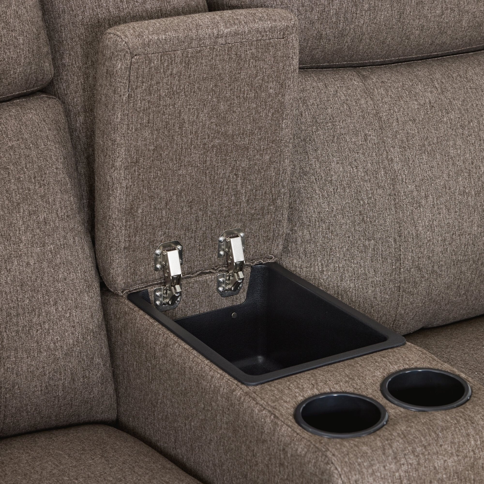 Canapé inclinable électrique biplace MCombo 60.2 avec massage et double chauffage, appuie-tête réglable, ports USB et USB-C, en tissu