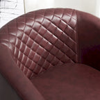 Fauteuil pivotant rond en similicuir capitonné KINWELL, 73,6 cm de large