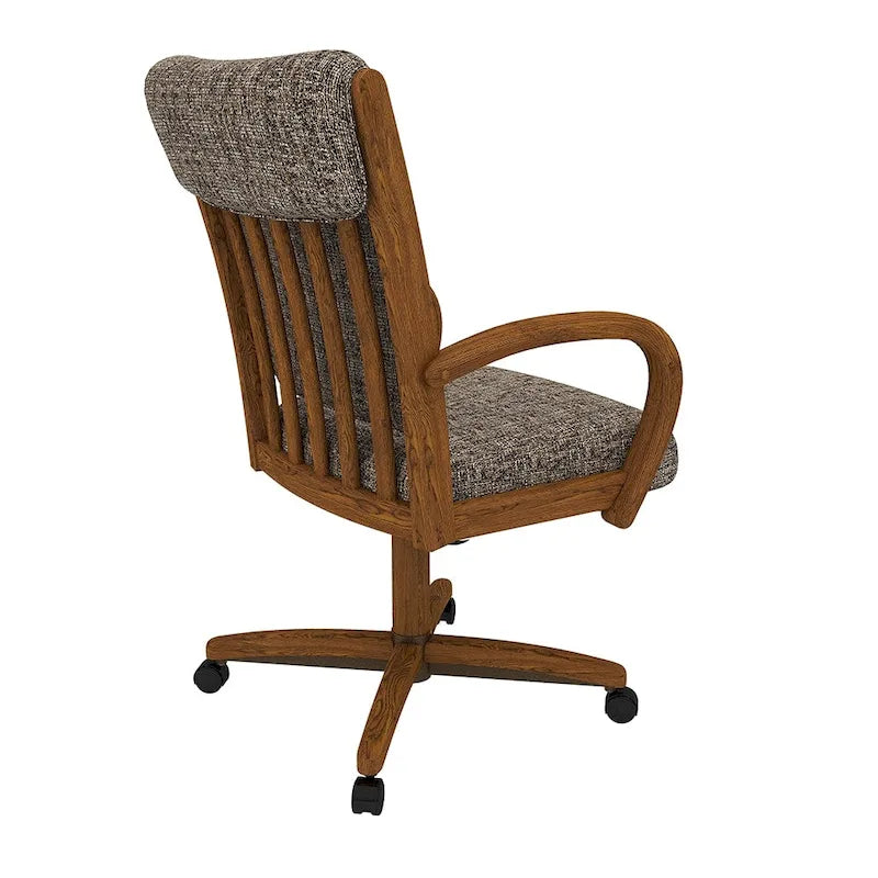 Chaise de salle à manger Chromcraft Darell Caster finition châtaigne