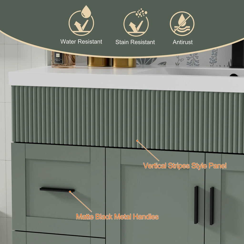 Meuble-lavabo Wavy Line 30/36/48 avec évier et robinet