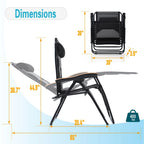 Fauteuil de relaxation zéro gravité XL surdimensionné et rembourré, avec accoudoirs plus larges, inclinable et porte-gobelet - N/A