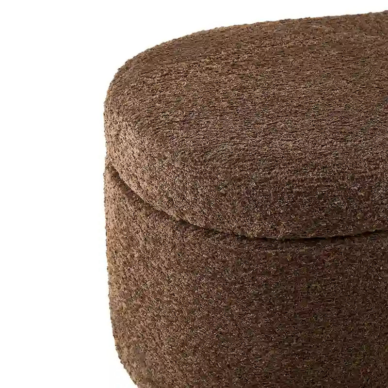 Banc de rangement rabattable en tissu bouclé taupe INK+IVY Bailey