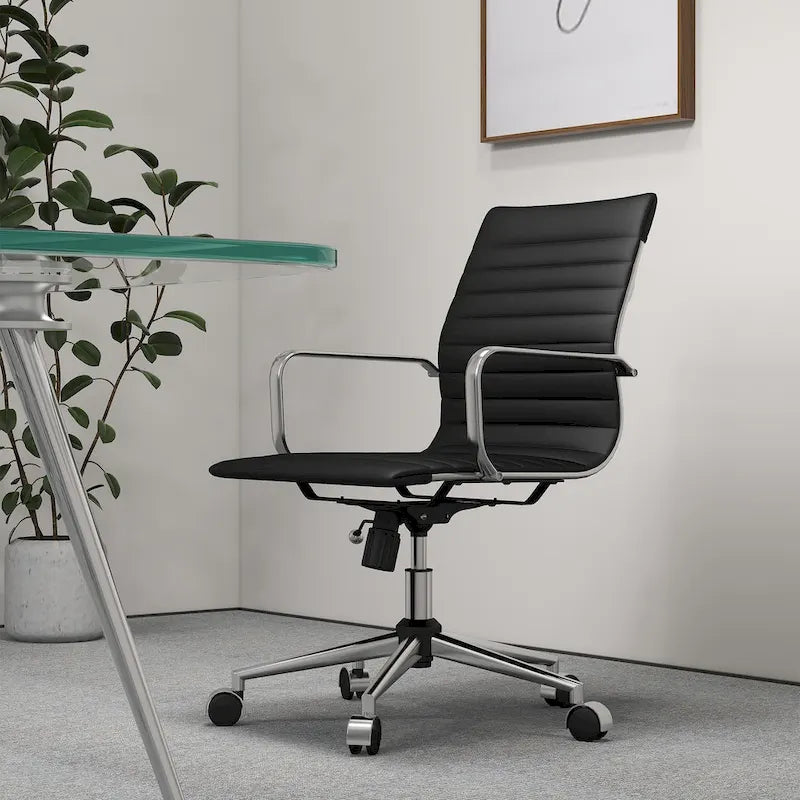 LUXMOD Chaise de Bureau à Domicile Côtelée Fauteuil de Bureau