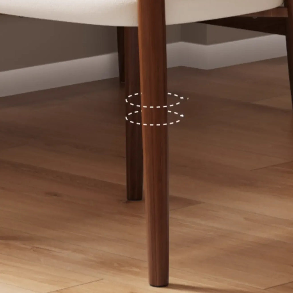 Chaise de salle à manger moderne en cuir sans accoudoirs avec dossier bas