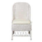 Chaise d'appoint de salle à manger en rotin naturel avec coussin, par East at Main