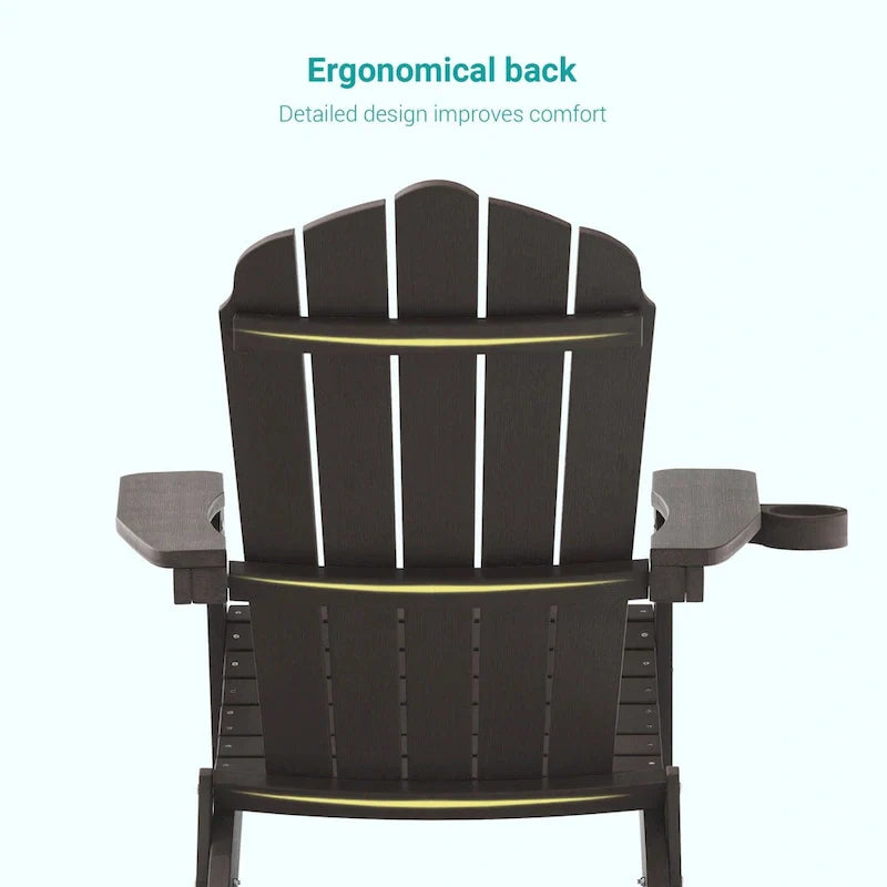 Lot de 2 chaises Adirondack pliantes Bonosuki pour patio et brasero