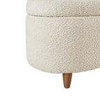 Banc de rangement rabattable en tissu bouclé taupe INK+IVY Bailey