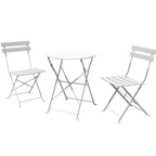 Ensemble bistro pliant 3 pièces en métal, ensemble de conversation intérieur/extérieur résistant aux intempéries pour patio, cour, jardin