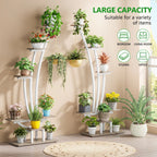 Support pour Plantes d'Intérieur, Étagère à Fleurs à 6 Niveaux pour Jardin Domestique - Lot de 2
