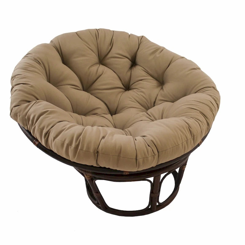 Fauteuil Papasan en rotin Bali de 42 pouces avec coussin en sergé