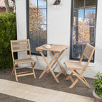 Ensemble de bistro d'extérieur pliant 3 pièces Cadiz Modern Coastal en bois d'acacia, par JONATHAN Y