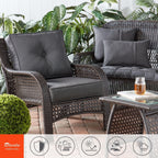Ensemble de 2 coussins d'extérieur Sunbrella haut de gamme à assise profonde