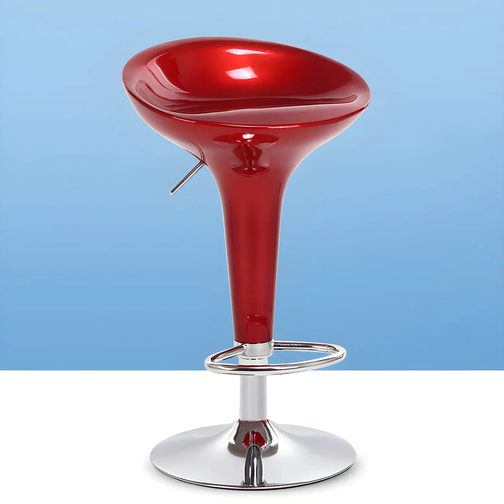 Tabouret de bar pivotant en plastique chromé, réglable en hauteur