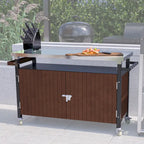 Desserte de barbecue d'extérieur avec plateau en acier inoxydable (tabouret non inclus)