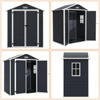 Abri de jardin en résine toutes saisons avec plancher de 1,8 m x 1,2 m / 1,8 m x 2,4 m / 2,4 m x 1,8 m / 2,4 m x 3 m, abri à outils Spire